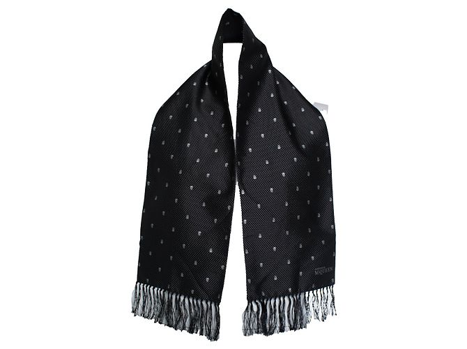 Sciarpa da smoking con teschio a pois Alexander McQueen Nero - vista 2