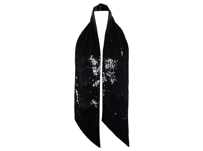 Schwarzer Pailletten-Tuxedo-Schal von Dsquared2 - Ansicht 2