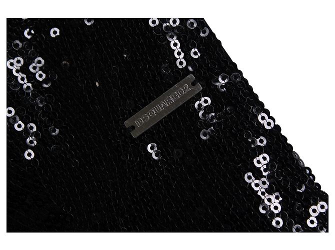 Schwarzer Pailletten-Tuxedo-Schal von Dsquared2 - Ansicht 3