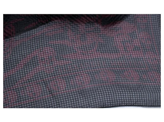 Sciarpa trasparente con stampa di teschio Alexander McQueen Nero Rosso - vista 5