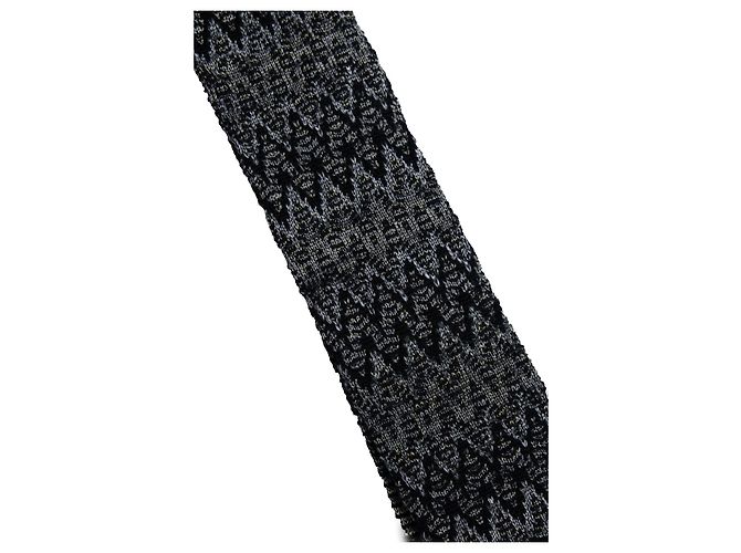 Missoni, corbata de punto en negro y gris - vista 2