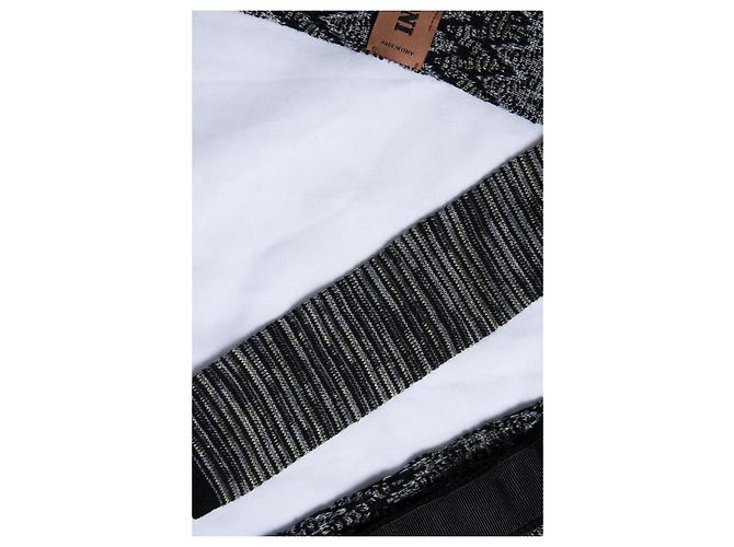 Missoni, corbata de punto en negro y gris - vista 4