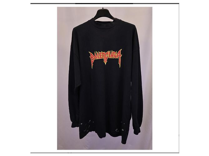 T-shirt Balenciaga Nera Rock and Roll - vista 2