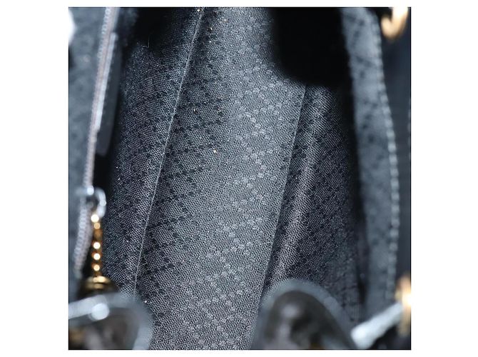 Bamboo Zaino Vintage in Bambù Gucci Mini in Vernice Nero - vista 5