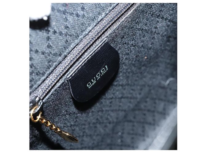 Bamboo Zaino Vintage in Bambù Gucci Mini in Vernice Nero - vista 6