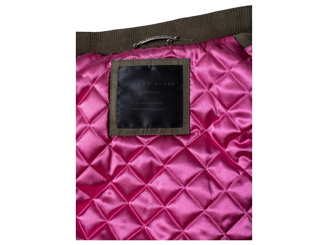 Philipp Plein, bomber con cappuccio e ricamo floreale Rosa Verde - vista 7