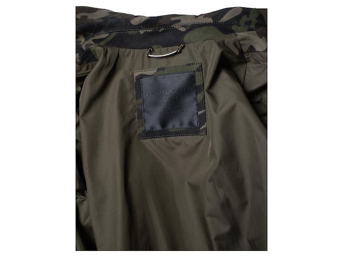 Philipp Plein, parka de camuflaje con cristales Negro Verde - vista 7