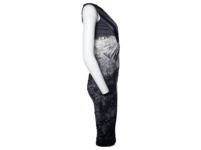Alexander Mcqueen McQ, Vestido impreso digital en gris - vista 4