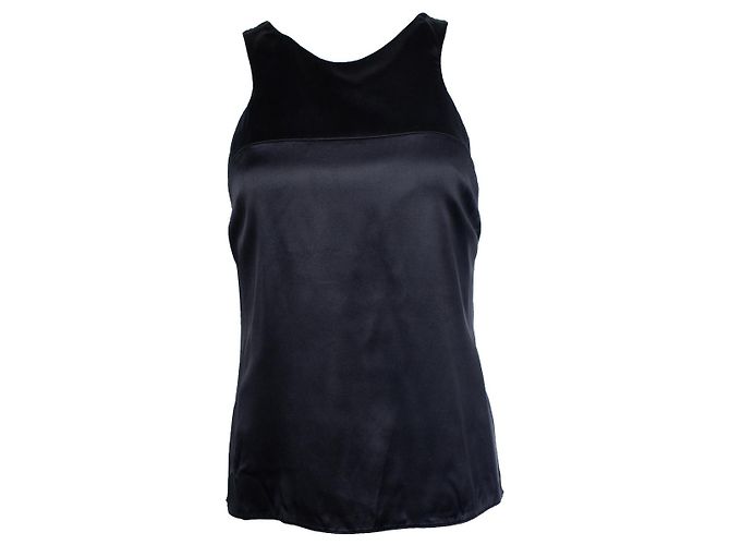 Chanel, top in seta nera con fiocco sul retro Nero - vista 3