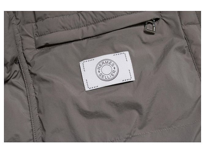 Hermès, Abrigo puffer extra ligero en topo Castaño Gris - vista 5