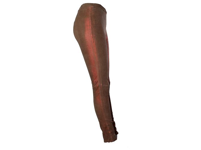 Autre Marque Pantalones de cuero metálico Lou Andrea - vista 3