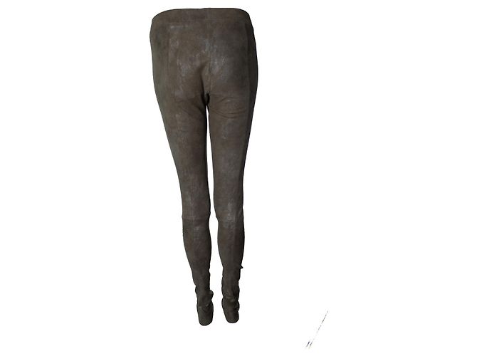 Leggings de ante taupe Sylvie Schimmel Castaño - vista 3