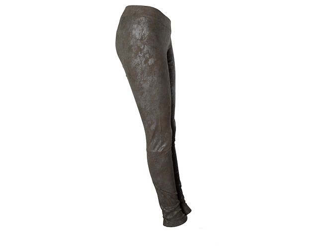 Leggings de ante taupe Sylvie Schimmel Castaño - vista 4