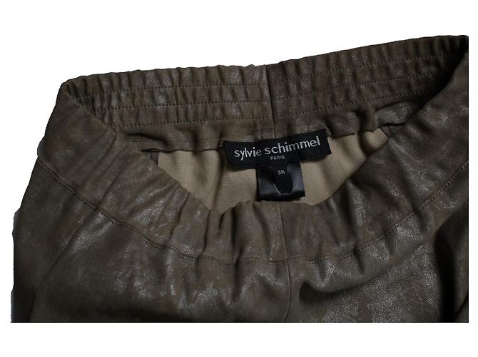 Leggings de ante taupe Sylvie Schimmel Castaño - vista 5