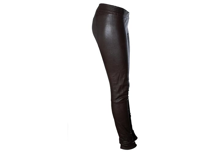 Leggings de ante marrón oscuro Sylvie Schimmel Castaño - vista 4