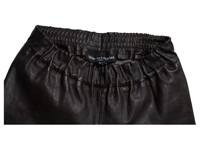 Leggings de ante marrón oscuro Sylvie Schimmel Castaño - vista 5