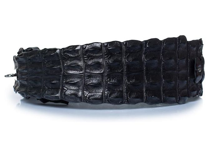 Schwarzer Krokodilleder-Gürtel von Salvatore Ferragamo Silber - Ansicht 3