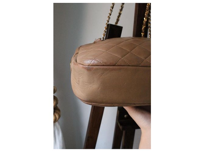 Borsa Chanel Modello Camera in Pelle Beige - vista 12