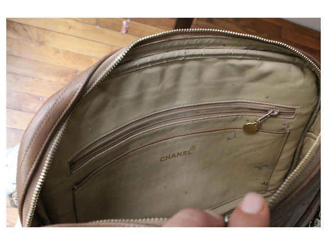 Borsa Chanel Modello Camera in Pelle Beige - vista 16