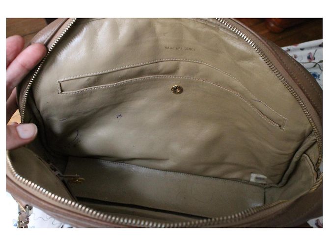 Borsa Chanel Modello Camera in Pelle Beige - vista 17