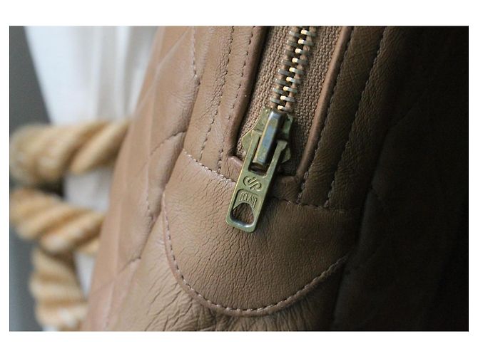 Borsa Chanel Modello Camera in Pelle Beige - vista 9