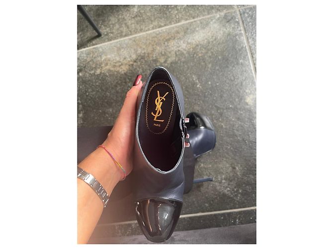 Yves Saint Laurent Stivaletti Tribute in blu Blu navy - vista 5
