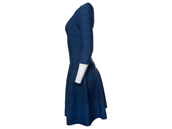 Alaïa Alaia, blue flared dress with pattern - view 2