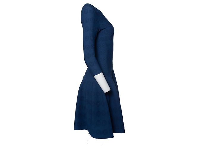 Alaïa Alaia, blue flared dress with pattern - view 4