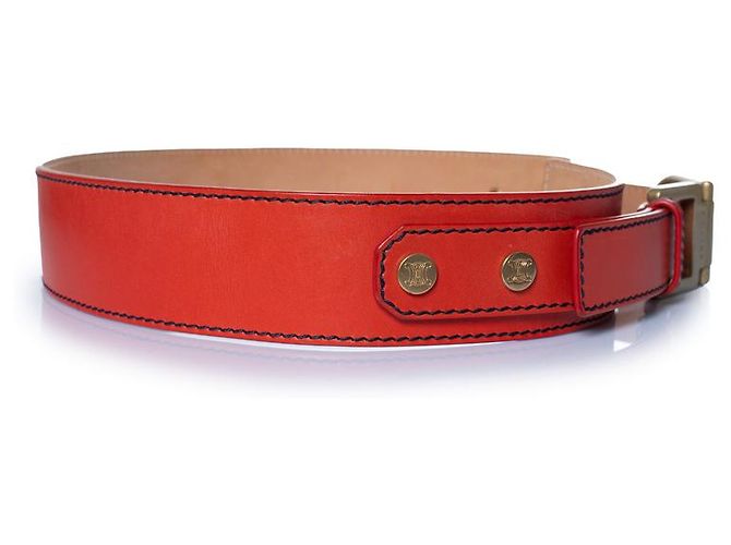 Céline Celine, cinturón de cuero rojo Roja - vista 4