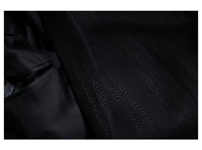 Saint Laurent, Langer Jacquard-gewebter Blazer Schwarz - Ansicht 6