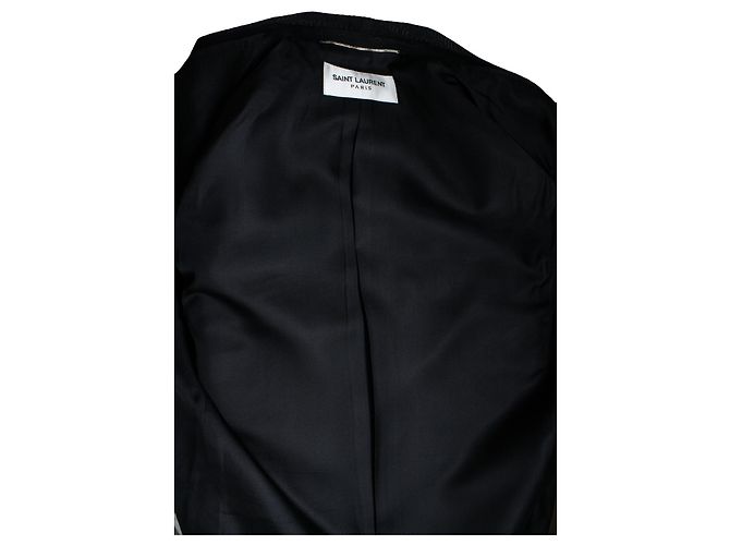 Saint Laurent, Langer Jacquard-gewebter Blazer Schwarz - Ansicht 9