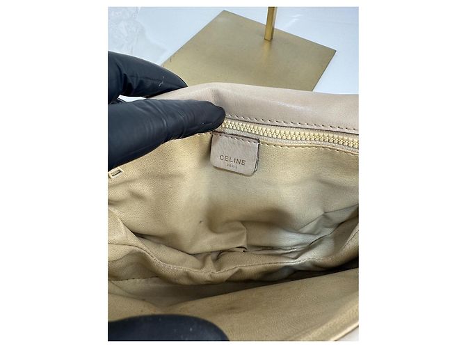 Céline Borsa a spalla Celine in pelle beige e marrone.304 - vista 12