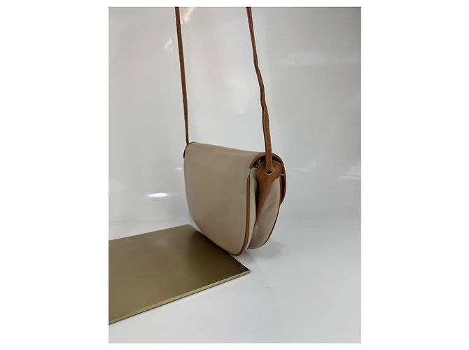 Céline Borsa a spalla Celine in pelle beige e marrone.304 - vista 5