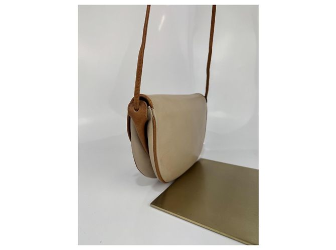 Céline Borsa a spalla Celine in pelle beige e marrone.304 - vista 6