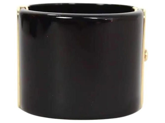 Bracciale largo in cristallo e perle CC 14B iconico di Chanel GHW Nero Bianco Gold hardware - vista 7