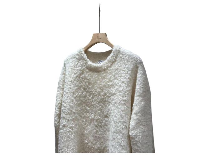 Totême toteme Boxy Bouclé-Strick Milch Weiß - Ansicht 2