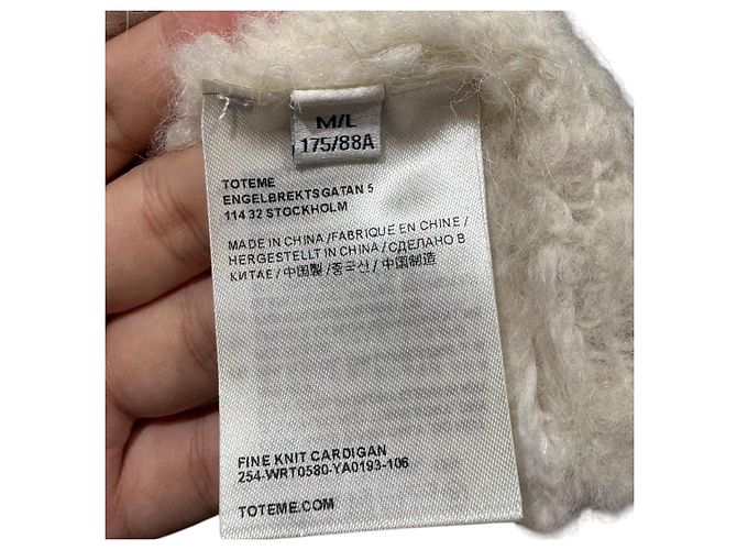 Totême toteme Boxy Bouclé-Strick Milch Weiß - Ansicht 7