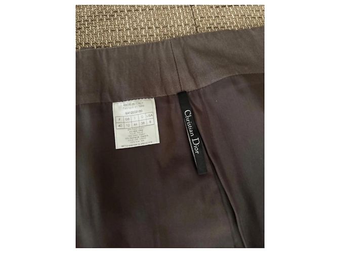 Falda Christian Dior Marrón de Algodón Castaño - vista 10