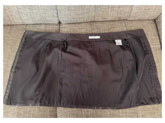 Falda Christian Dior Marrón de Algodón Castaño - vista 11