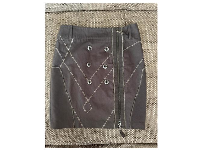 Falda Christian Dior Marrón de Algodón Castaño - vista 3