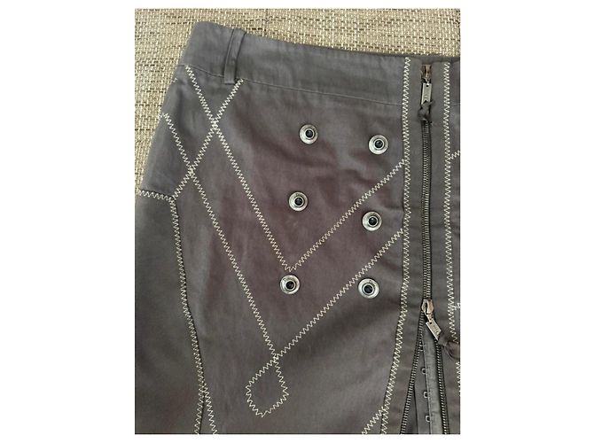 Falda Christian Dior Marrón de Algodón Castaño - vista 4