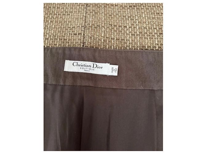 Falda Christian Dior Marrón de Algodón Castaño - vista 9