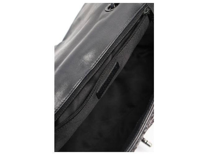 Chanel Borsa Classic Single Flap nera 2011 decorata con paillettes jumbo Nero - vista 7