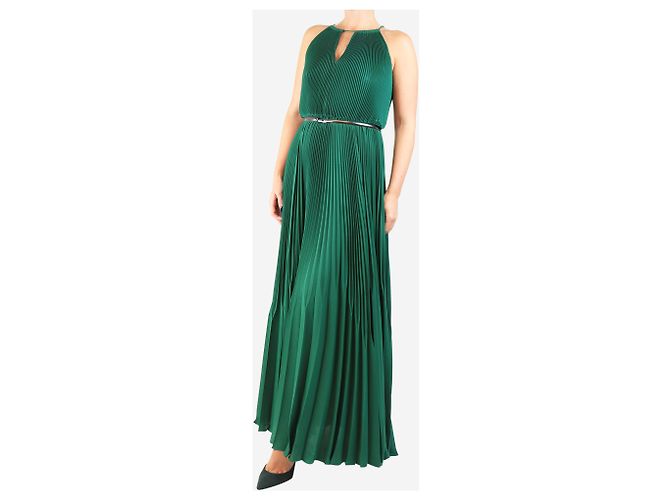 Autre Marque Grünes plissiertes Midikleid - Größe - Ansicht 3