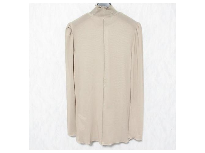 Autre Marque AMERI Top de cuello alto transparente Beige - vista 2
