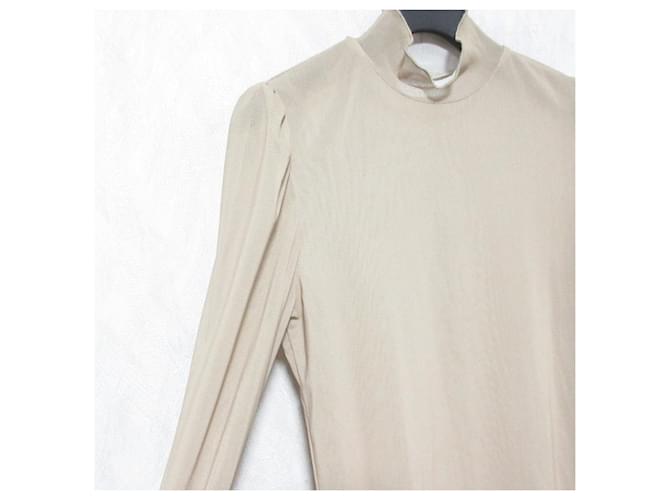 Autre Marque AMERI Top de cuello alto transparente Beige - vista 3