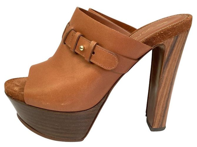 Autre Marque Hochhackige Ledersandalen von Sergio Rossi Braun - Ansicht 3