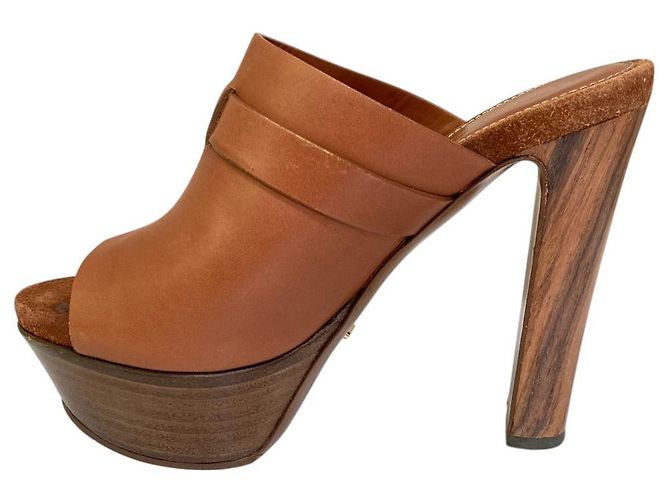 Autre Marque Hochhackige Ledersandalen von Sergio Rossi Braun - Ansicht 4