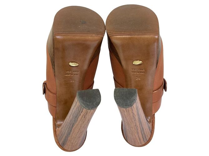 Autre Marque Hochhackige Ledersandalen von Sergio Rossi Braun - Ansicht 6