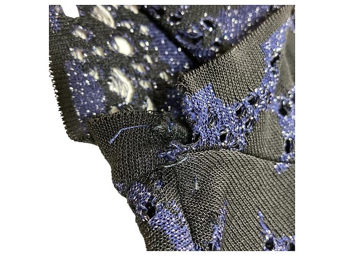 Top de manga corta con corte Christian Dior Negro Azul Azul marino - vista 5